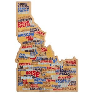 Idaho State Shaped Cutting & Serving Board w/Artwork by Wander on Words™