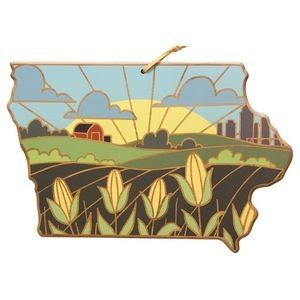 Iowa State Shaped Serving & Cutting Board w/Artwork by Summer Stokes