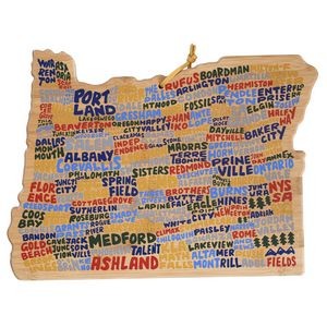 Oregon State Shaped Cutting & Serving Board w/Artwork by Wander on Words™