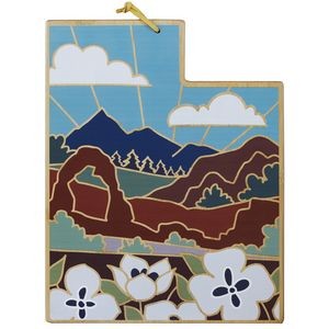 Utah State Shaped Cutting & Serving Board w/Artwork by Summer Stokes