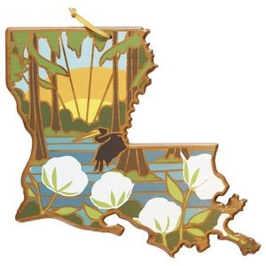 Louisiana State Shaped Serving & Cutting Board w/Artwork by Summer Stokes