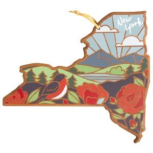 New York State Shaped Serving & Cutting Board w/Artwork by Summer Stokes