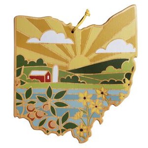 Ohio State Shaped Cutting & Serving Board w/Artwork by Summer Stokes