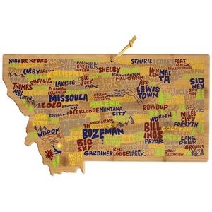 Montana State Shaped Cutting & Serving Board w/Artwork by Wander on Words™
