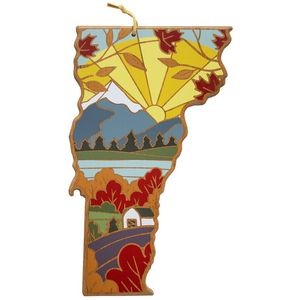 Vermont State Shaped Serving & Cutting Board w/Artwork by Summer Stokes