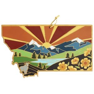 Montana State Shaped Cutting & Serving Board w/Artwork by Summer Stokes