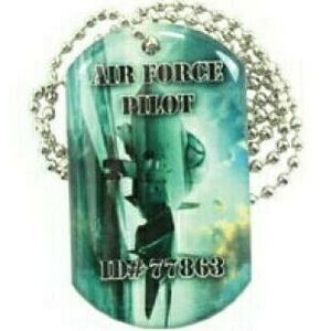 Dog Tag Pendant / Charm with Ball Chain Necklace (Single Sided)