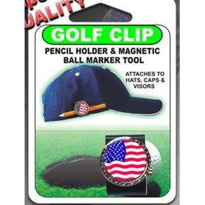 Ultimate Golf Clip & Ball Marker PENCIL HOLDER Combo in Clamshell Blister Pack