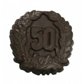 0.72 Oz. Chocolate 50th Anniversary Medium W/Crest