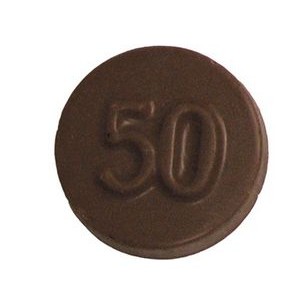 0.5 Oz. Round Chocolate 50th Plain Bar
