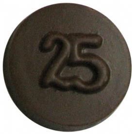 0.32 Oz. Chocolate 25th Anniversary Round Plain