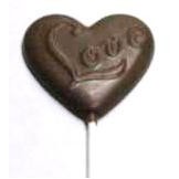 1.12 Oz. Chocolate Heart On A Stick "Love"