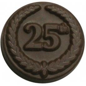 0.32 Oz. Chocolate 25th Anniversary Round W/Crest