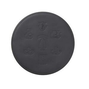 Round Top Grain Leather Mouse Pad