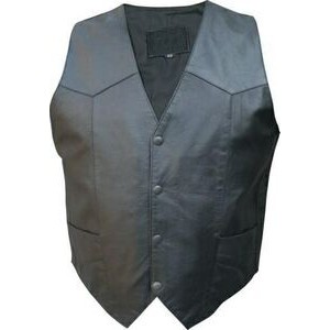 Men's Basic Style Split Cow Leather Vest