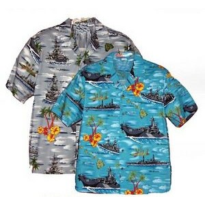Hawaiian Tropical Military Print Shirt