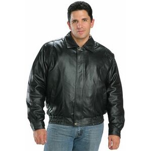 Men's Bomber Leather Jacket w/Zip Out Lining
