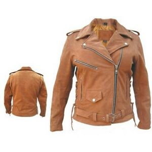 Women's Classic Leather Motorcycle Jacket