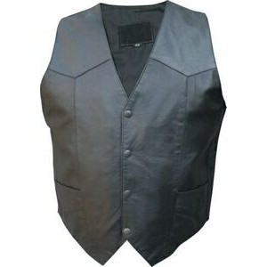Men's Western Style Leather Vest (Black)