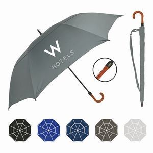 Premium Oversized Golf Umbrella w/ Engineered Wood Curved Handle (64