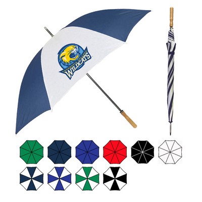 2-Tone Wind-Proof Golf Umbrella w/ Steel Shaft (58" Arc)