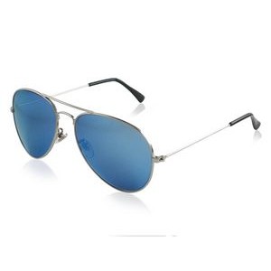Osprey style, brand name Silver Handcrafted Metal Aviator Sunglasses w/Blue Lens & Custom Case