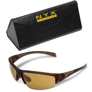 Kele by NYX Eyewear Fin Matte Brown Tort Golf & Sport Sunglasses w/Pro Shop Brand Custom Case