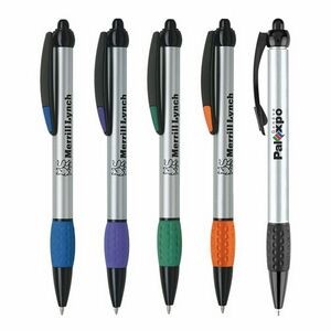 Matte Silver Pen w/Color Grip