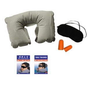 Travel Kit with Pillow/Eye Cover & Ear Plugs