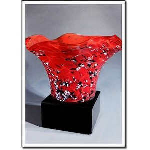 Montserrat Splash Art Glass Vase w/ Marble Base