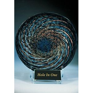 Hole in One Art Glass Rondelles w/ Stand (7"x7")