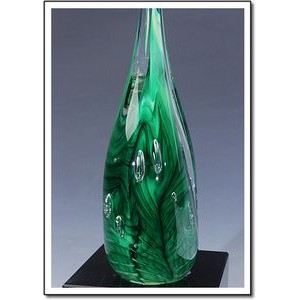 Jade Dragon Art Glass Vase w/o Marble Base (6"x13")