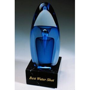 Best Water Shot Art Glass Award w/o Marble Base (2.5"x6")