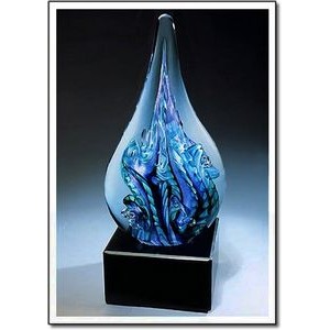 Guinevere Art Glass Sculpture w/ Marble Base (6"x15")