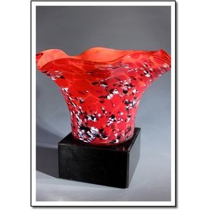 Montserrat Splash Art Glass Vase w/o Marble Base