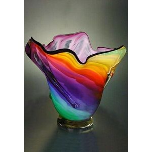 Lavender Rainbow Art Glass Bowl