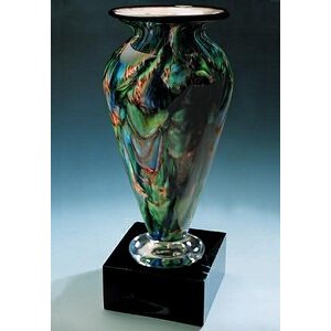 Jade Glen Athena Vase w/ Marble Base (6"x13.75")