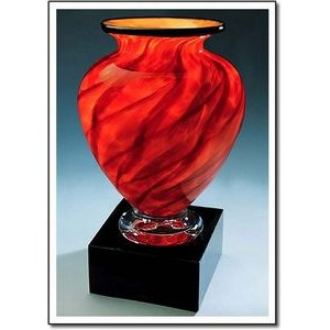 Firestorm Cauldron Vase w/ Marble Base (6.5"x11.75")