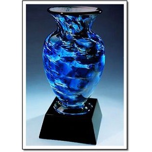 Midnight Tempest Apollo Vase w/ Marble Base (4.75"x10")