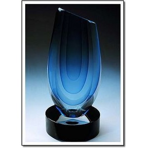 Torch Art Glass Sculpture w/ Marble Base (4.5"x10.5")