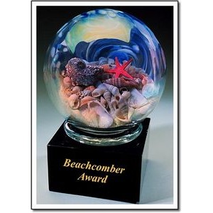 Beachcomber Golf Art Glass Award w/ Marble Base (3.5"x5")