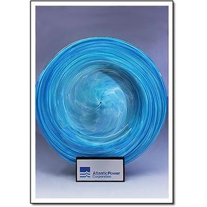Atlantic Power Custom Art Glass Rondelle w/ Stand (14"x14")