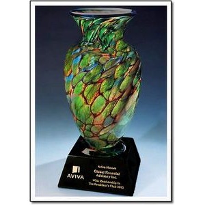 Jade Monarch Apollo Vase w/ Marble Base (4.75"x10")