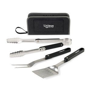 Cuisinart Outdoors® 4-Piece Folding Grill Tool Set - Charcoal