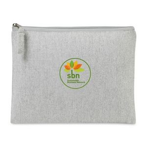 AWARE™ Recycled Cotton Zippered Pouch - Light Grey