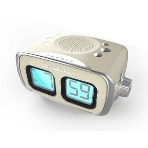 Studebaker Cream White Retro Digital AM/FM Clock Radio