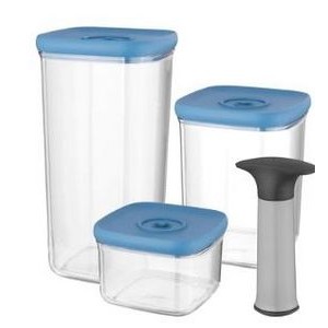 BergHoff® Leo 4 Piece Vacuum Food Container Set