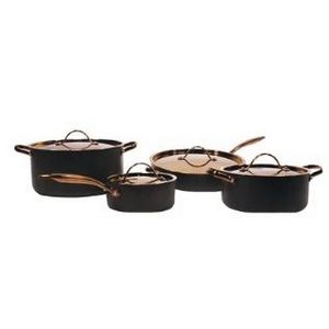 BergHoff® Ouro Black HA 8 Piece Chef's Set w/Rose Gold Handle & Lid