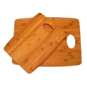Set of 2 Bamboo Thin Cutting Board w/ Oval Hole in Corner (9