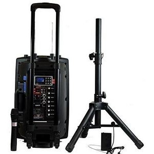 Hisonic® Rechargeable PA System w/Dual Wireless Mics & MP3 Player/Recorder